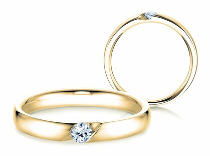 Spannring Italic in 14K Gelbgold mit Diamant 0,03ct H/SI