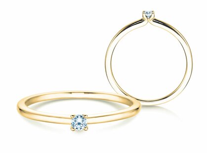 Solitärring Classic 4 in 14K Gelbgold mit Diamant 0,05ct H/SI