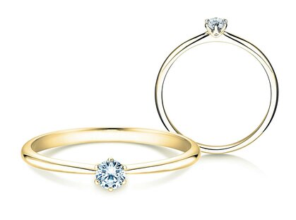 Solitärring Spirit in 14K Gelbgold mit Diamant 0,15ct H/SI