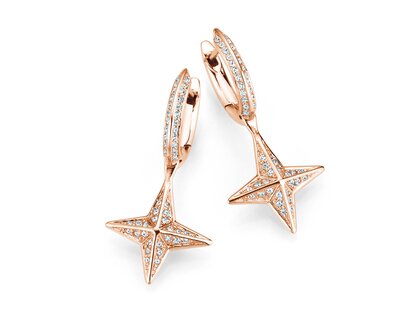Creolen Diamond Stars in Roségold