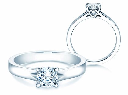 Solitärring Romance in 14K Weißgold mit Diamant 0,75ct H/SI