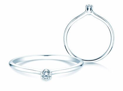 Solitärring Royal in Platin 950/- mit Diamant 0,05ct H/SI