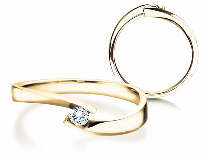 Spannring Twist Petite in Gelbgold