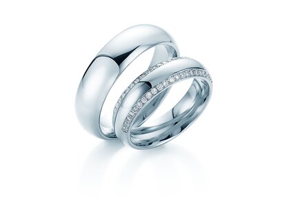 Eheringe Life Lines in Platin 950/- mit Diamanten 0,50ct G/SI